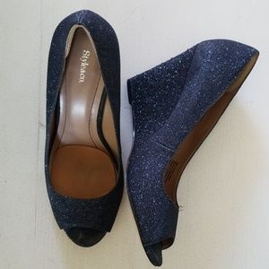 Style&co. high sparkle wedge shoes